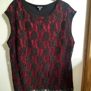 Sleeveless black lace top